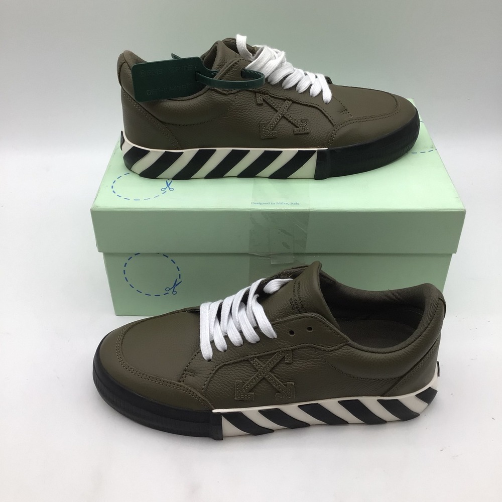 Off-White Low Vulcanized Virgil Abloh Leather Sneakers EU40 (Size 7M / 9.5W) NEW